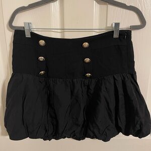 Zara Black Mini Skirt with Gold Buttons
